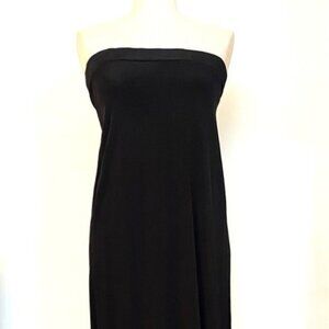 Byproduct Black Strapless Floor-Length Dress